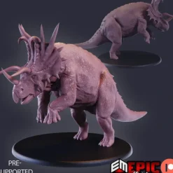 Miniature<Triceratops Attacking - Miniature Marvels: Airplane Models & Painted Dice