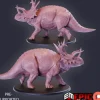 Miniature<Triceratops Walking - Miniature Marvels: Airplane Models & Painted Dice