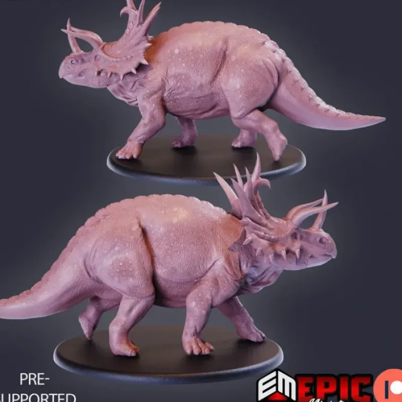 Miniature<Triceratops Walking - Miniature Marvels: Airplane Models & Painted Dice