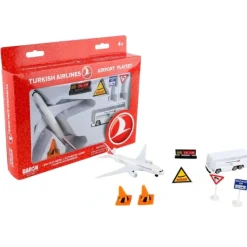 Airplane Model<Turkish Airlines Airport Playset - Miniature Marvels: Airplane Models & Painted Dice