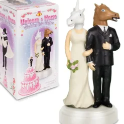Egpull<Unicorn and Horse Wedding Cake Topper - Weird & Wacky Fun Decor! Archie McPhee - Miniature Marvels: Airplane Models & Painted Dice