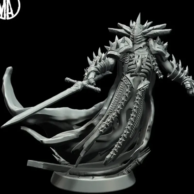 Miniature<Vile Knight Commanding - Miniature Marvels: Airplane Models & Painted Dice
