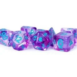 Dice<Violet Infusion 16mm Poly Dice Set MET 702 - Miniature Marvels: Airplane Models & Painted Dice