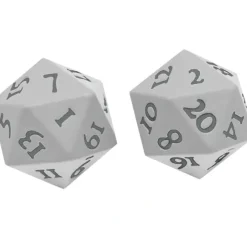 Accessories<Vivid Heavy Metal Dice: White (2d20) - Miniature Marvels: Airplane Models & Painted Dice