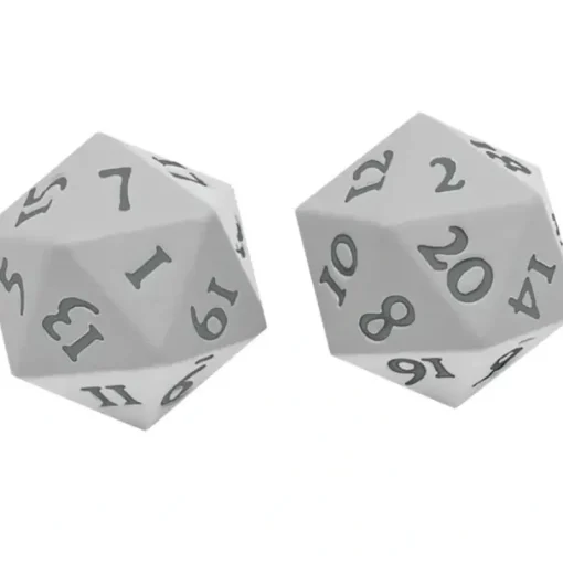 Accessories<Vivid Heavy Metal Dice: White (2d20) - Miniature Marvels: Airplane Models & Painted Dice
