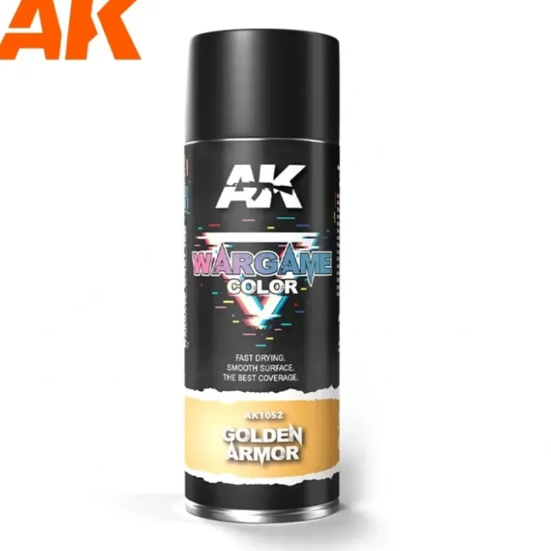 Paint<Wargame Color: Golden Armor Spray 400ml LTG AK-1052 - Miniature Marvels: Airplane Models & Painted Dice