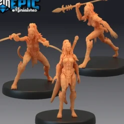 Miniature<Werejaguar Ladies - Miniature Marvels: Airplane Models & Painted Dice