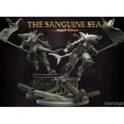 Miniature<Wereshark Female With Flag - Miniature Marvels: Airplane Models & Painted Dice