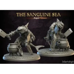 Miniature<Wereshark Male Cook - Miniature Marvels: Airplane Models & Painted Dice