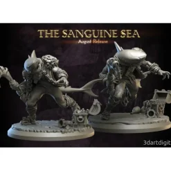 Miniature<Wereshark Male Running - Miniature Marvels: Airplane Models & Painted Dice