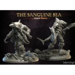 Miniature<Wereshark Male Walking - Miniature Marvels: Airplane Models & Painted Dice