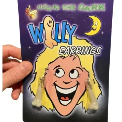 Egpull<Willy Pecker Earrings - Glows in Dark - Funny Joke Bachelorette Party Joke Gift - Miniature Marvels: Airplane Models & Painted Dice
