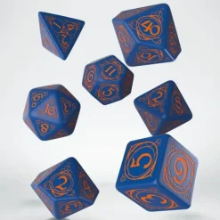 Dice<Wizard Dark-Blue & Orange Dice Set QWS SWIZ90 - Miniature Marvels: Airplane Models & Painted Dice