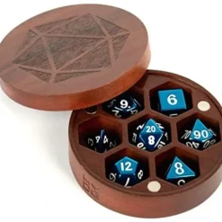 Dice<Wood Round Chest Dice Case: Purple Heart MET 813 - Miniature Marvels: Airplane Models & Painted Dice