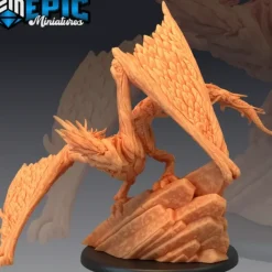 Miniature<Wood Wyvern Attacking - Miniature Marvels: Airplane Models & Painted Dice