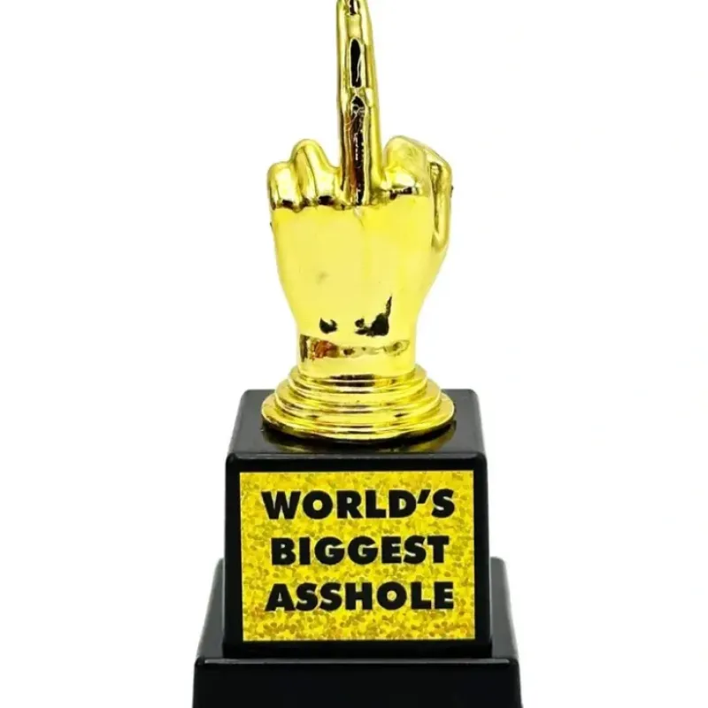 Egpull<World's Biggest AS%HO#E Trophy Middle Finger F-U- Golden Award - Joke Gag Gift - Miniature Marvels: Airplane Models & Painted Dice