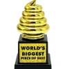 Egpull<World's Biggest Piece of S*#T Trophy Golden Award - Funny Novelty Joke Gag Gift - Miniature Marvels: Airplane Models & Painted Dice