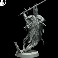 Miniature<Wraith King Attacking - Miniature Marvels: Airplane Models & Painted Dice