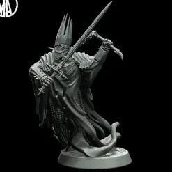 Miniature<Wraith King Charging - Miniature Marvels: Airplane Models & Painted Dice