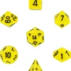 Dice<Yellow with Black: Opaque Polyhedral Dice Set (7's) CHX 25402 - Miniature Marvels: Airplane Models & Painted Dice