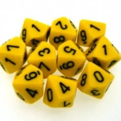 Dice<Yellow with Black: Opaque d10 Dice Set (10's) CHX 26202 - Miniature Marvels: Airplane Models & Painted Dice