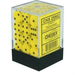 Dice<Yellow with Black: Opaque 36d6 12mm Dice Block CHX 25802 - Miniature Marvels: Airplane Models & Painted Dice