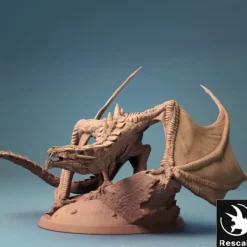 Miniature<Young Magma Dragon - Miniature Marvels: Airplane Models & Painted Dice
