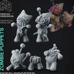 Miniature<Zombie Puppets - Miniature Marvels: Airplane Models & Painted Dice